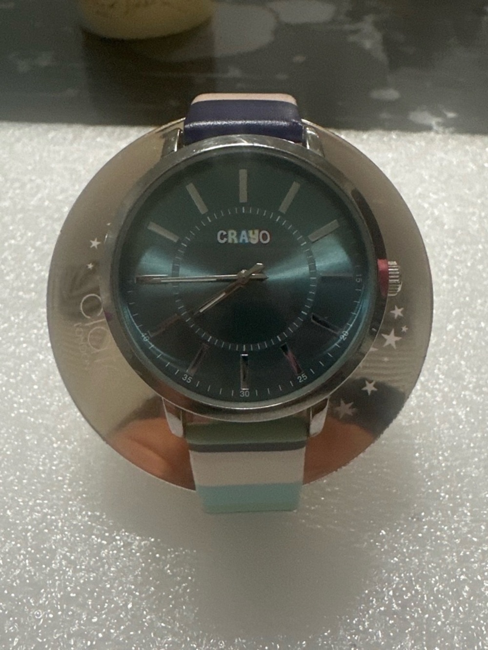 Crayola Navy and Mint Striped Watch